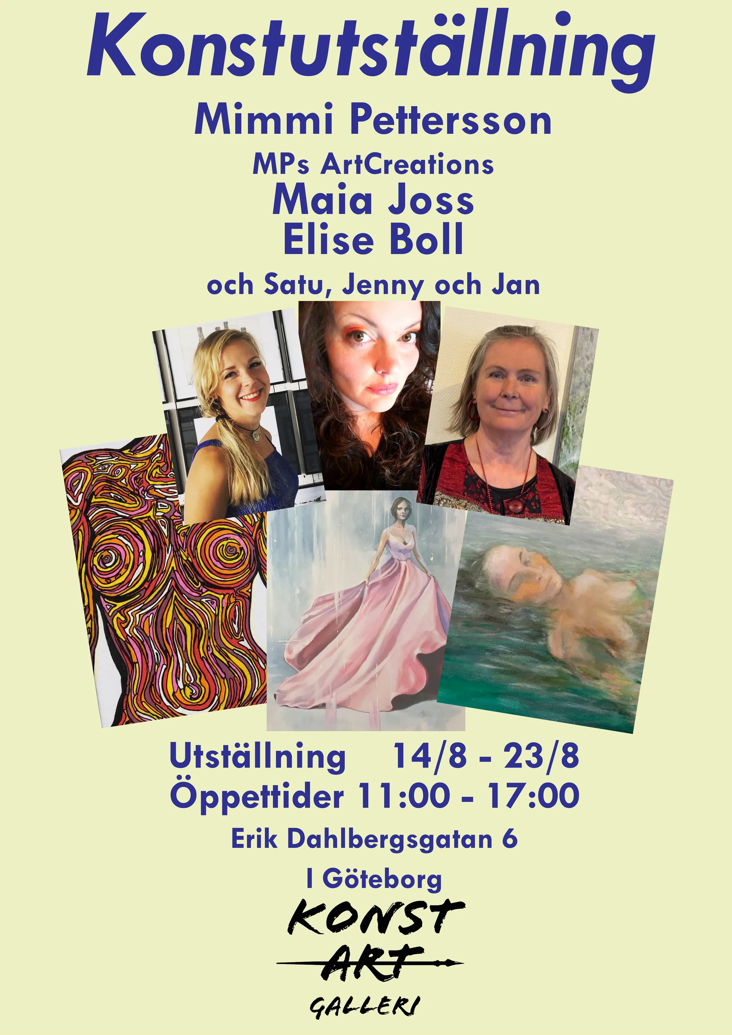 Affisch för utställning 14–23 augusti 2026 på KonstArt Galleri