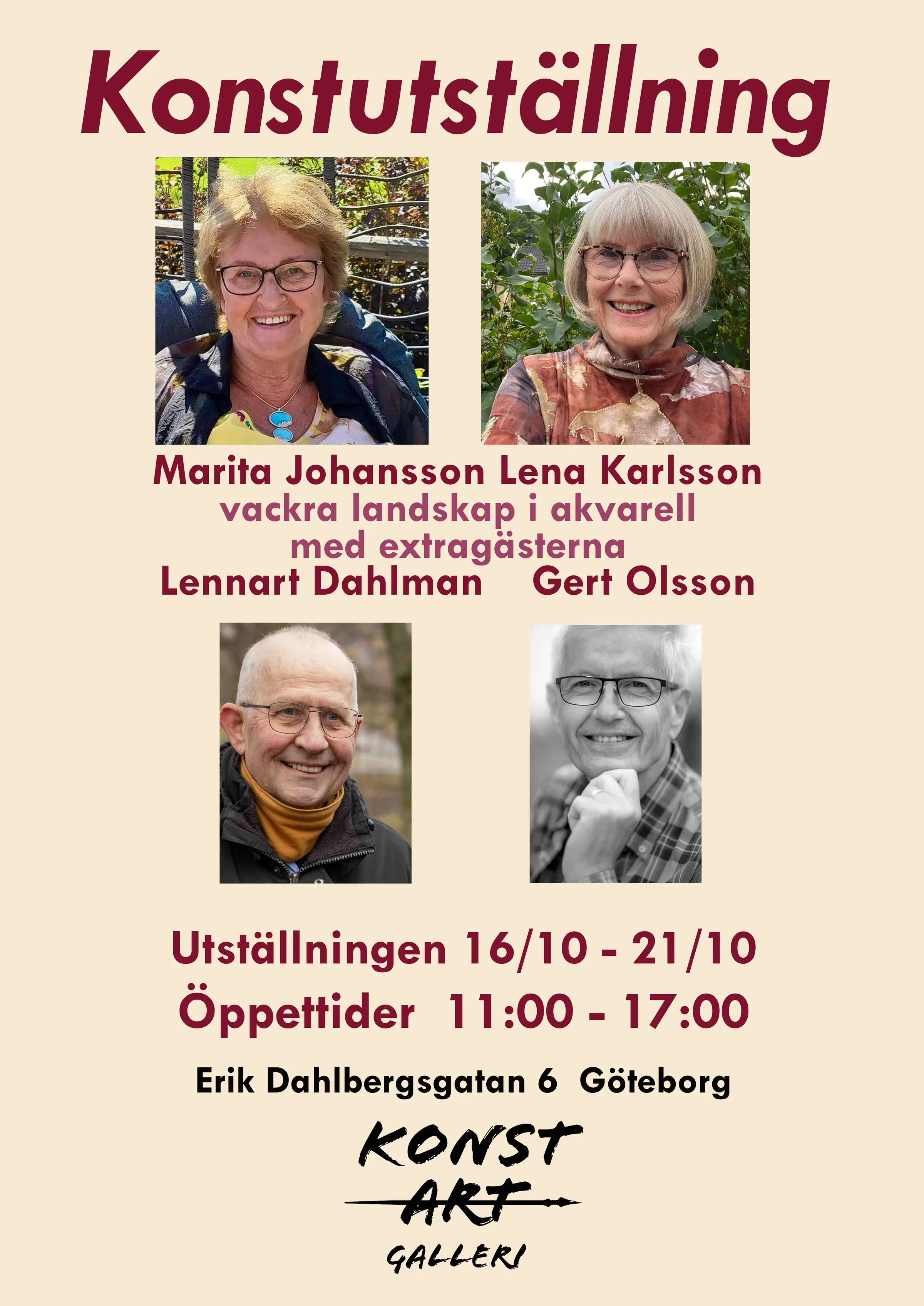 Affisch för utställning 16–21 oktober 2026 på KonstArt Galleri