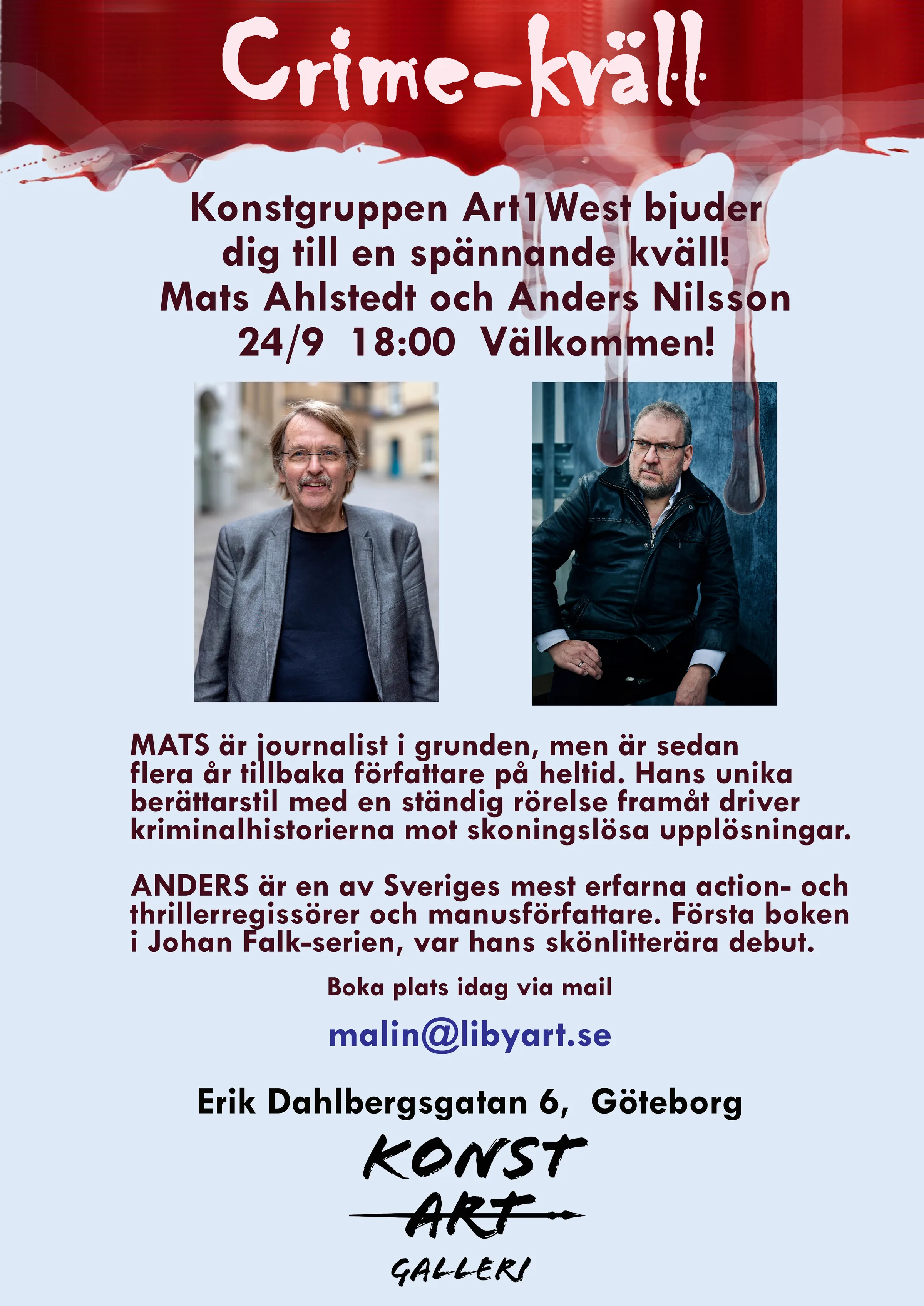 Affisch för Crime 24 september 2026 på KonstArt Galleri